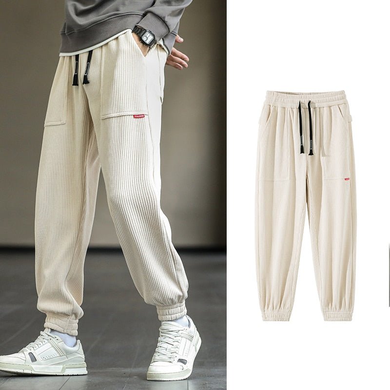 best 2022 New Autumn Winter Corduroy Sweatpants Men Baggy Joggers Fashion Streetwear Loose Casual Harem Pants Plus SIze 8XL 0 shop online at M2K Trends for