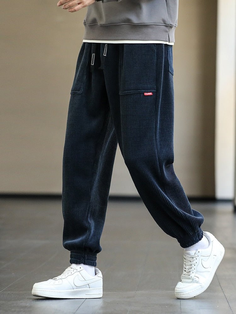 best 2022 New Autumn Winter Corduroy Sweatpants Men Baggy Joggers Fashion Streetwear Loose Casual Harem Pants Plus SIze 8XL 0 shop online at M2K Trends for