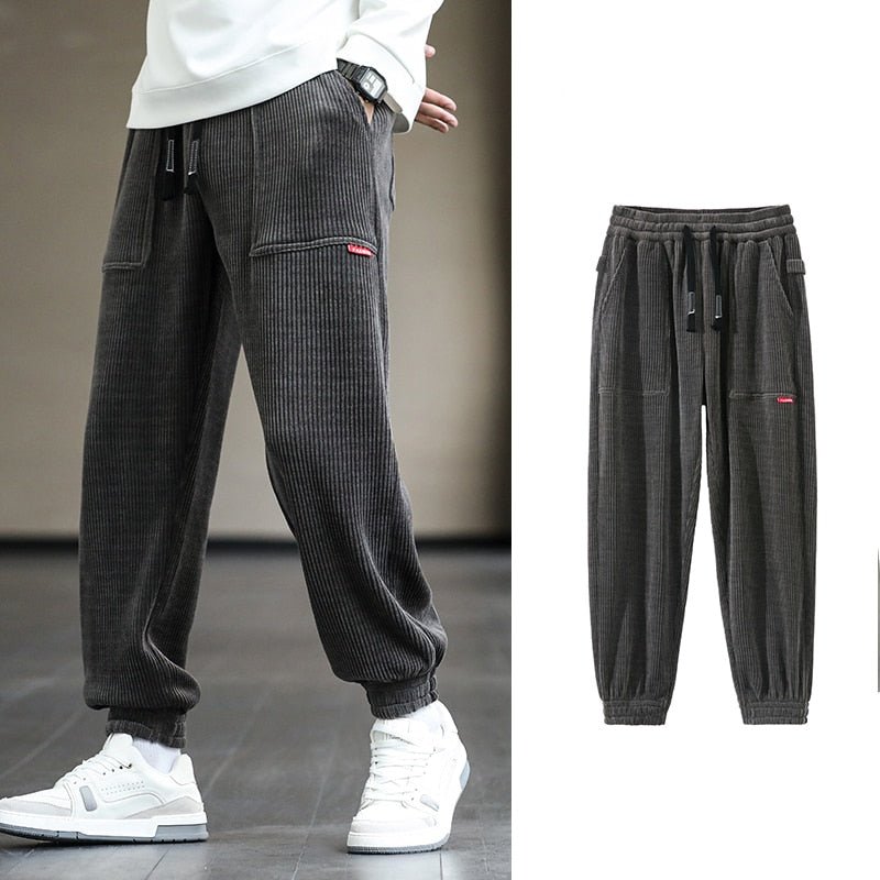 best 2022 New Autumn Winter Corduroy Sweatpants Men Baggy Joggers Fashion Streetwear Loose Casual Harem Pants Plus SIze 8XL 0 shop online at M2K Trends for