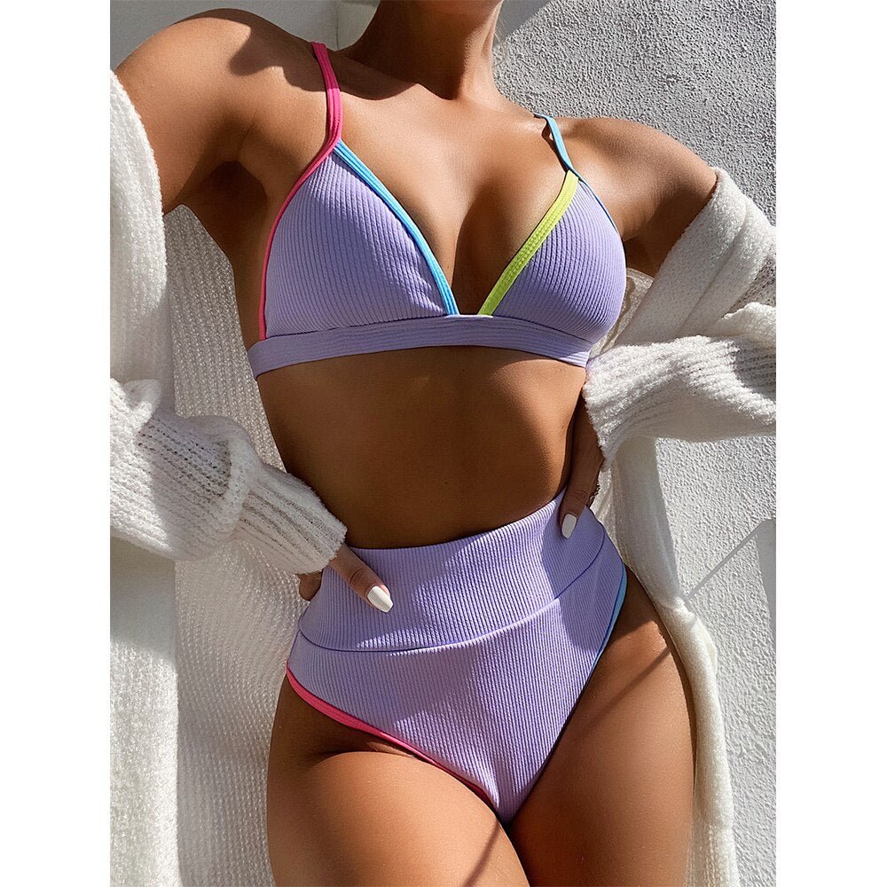 best New High Waist Bikini Women V-Neck Swimwear Push Up Swimsuit Female Bathing Suits Summer Beach Wear Swimming Suit High Waist Bikini shop online at M2K Trends for High Waist Bikini