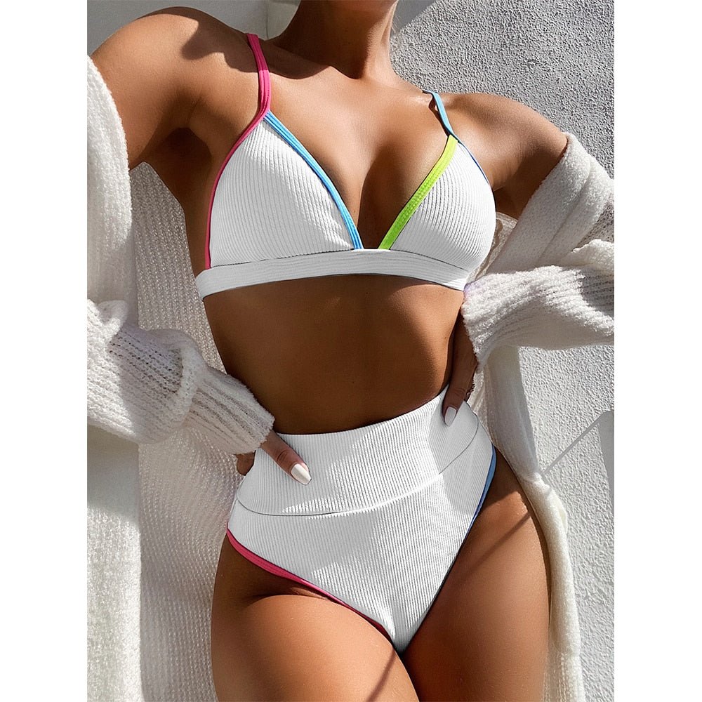 best New High Waist Bikini Women V-Neck Swimwear Push Up Swimsuit Female Bathing Suits Summer Beach Wear Swimming Suit High Waist Bikini shop online at M2K Trends for High Waist Bikini