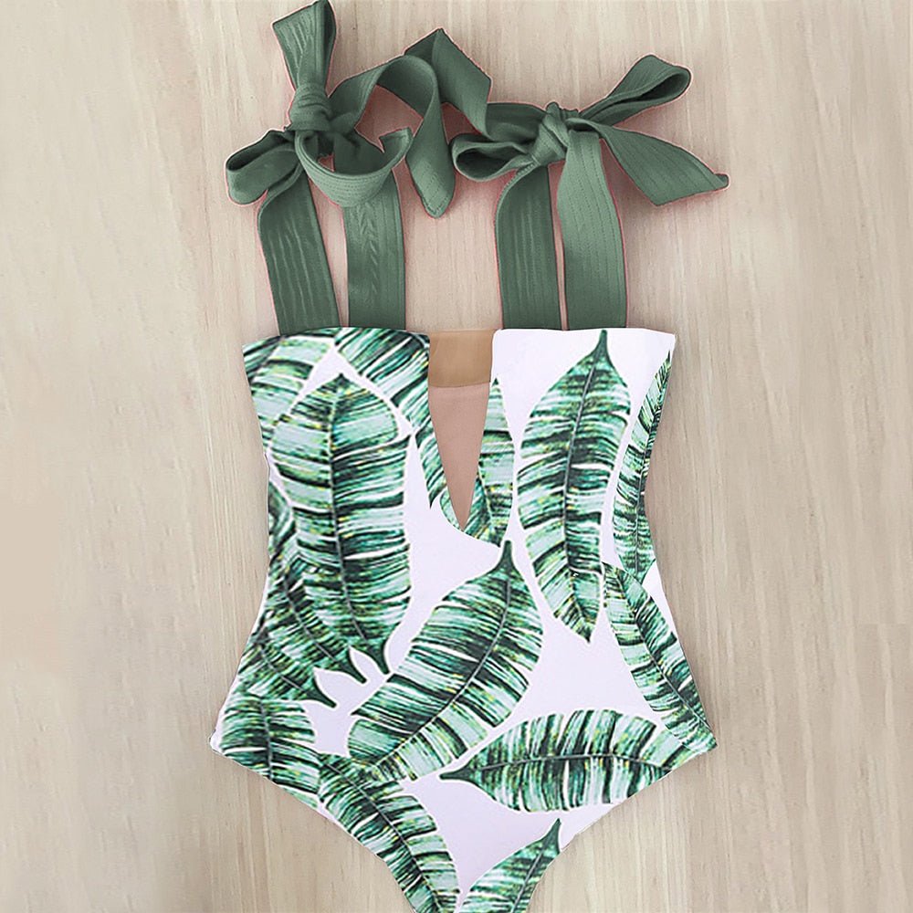 best 2022 New Sexy One Piece Swimsuit Shoulder Strappy Swimsuit Print Floral Swimwear Women Backless Bathing Suit Beach Wear Monokini 0 shop online at M2K Trends for