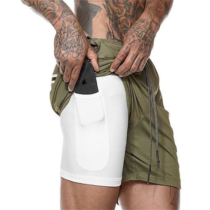 best 2022 Sport Shorts Men Sportswear Double-deck Running Shorts 2 In 1 Beach Bottoms Summer Gym Fitness Training Jogging Short Pants 0 shop online at M2K Trends for