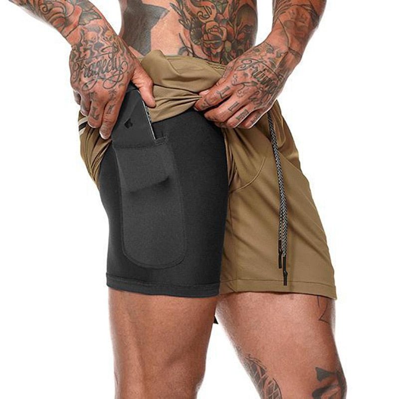 best 2022 Sport Shorts Men Sportswear Double-deck Running Shorts 2 In 1 Beach Bottoms Summer Gym Fitness Training Jogging Short Pants 0 shop online at M2K Trends for
