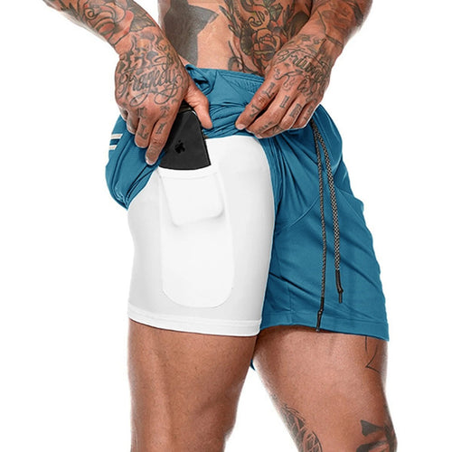 best 2022 Sport Shorts Men Sportswear Double-deck Running Shorts 2 In 1 Beach Bottoms Summer Gym Fitness Training Jogging Short Pants 0 shop online at M2K Trends for