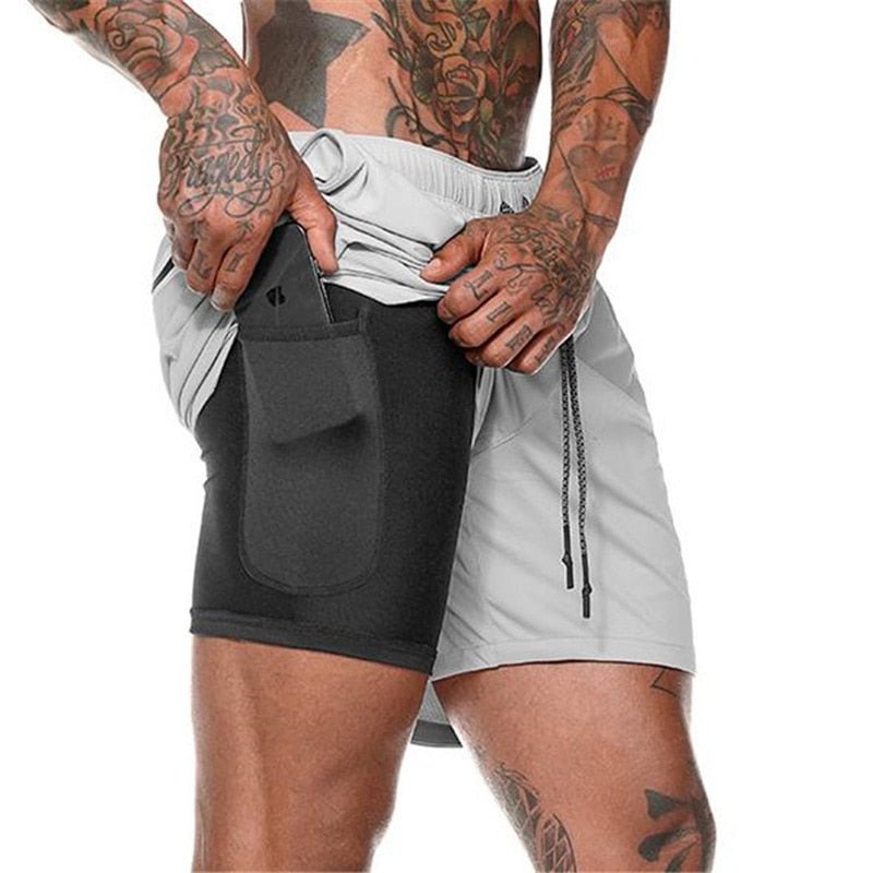 best 2022 Sport Shorts Men Sportswear Double-deck Running Shorts 2 In 1 Beach Bottoms Summer Gym Fitness Training Jogging Short Pants 0 shop online at M2K Trends for