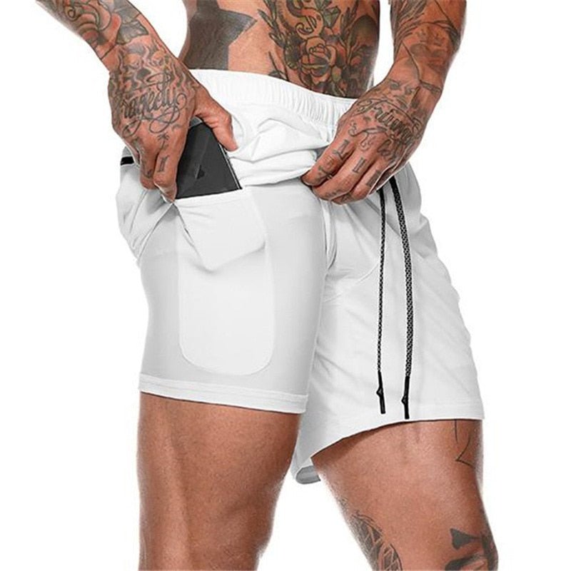 best 2022 Sport Shorts Men Sportswear Double-deck Running Shorts 2 In 1 Beach Bottoms Summer Gym Fitness Training Jogging Short Pants 0 shop online at M2K Trends for