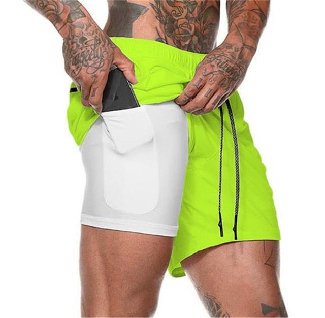 best 2022 Sport Shorts Men Sportswear Double-deck Running Shorts 2 In 1 Beach Bottoms Summer Gym Fitness Training Jogging Short Pants 0 shop online at M2K Trends for
