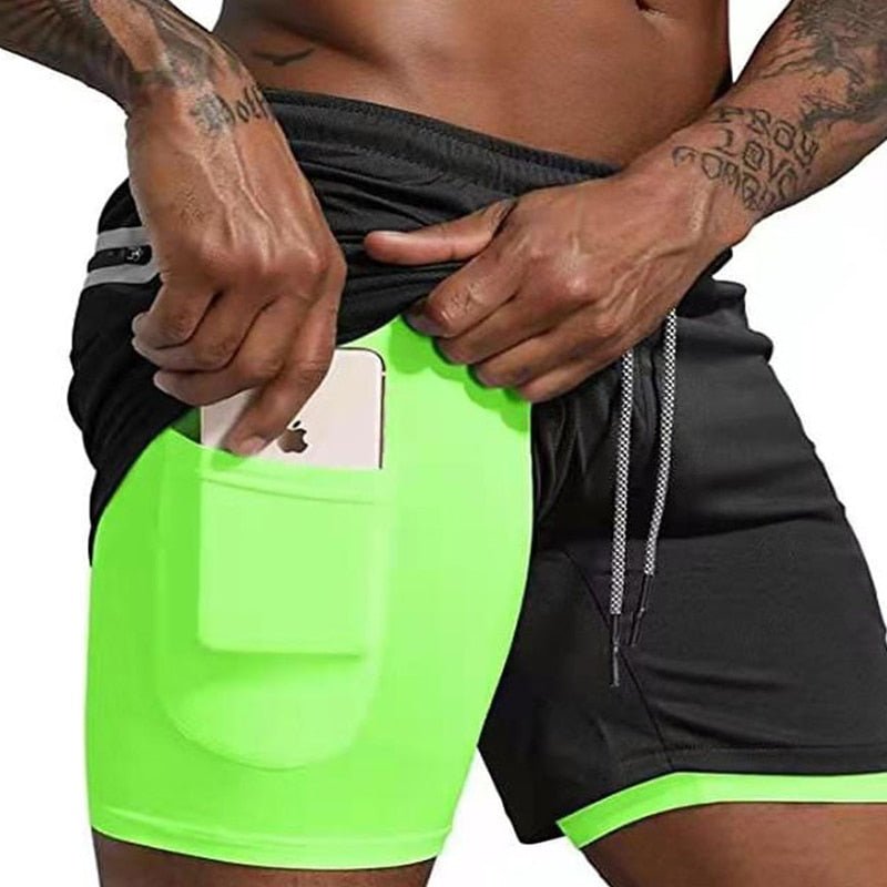 best 2022 Sport Shorts Men Sportswear Double-deck Running Shorts 2 In 1 Beach Bottoms Summer Gym Fitness Training Jogging Short Pants 0 shop online at M2K Trends for