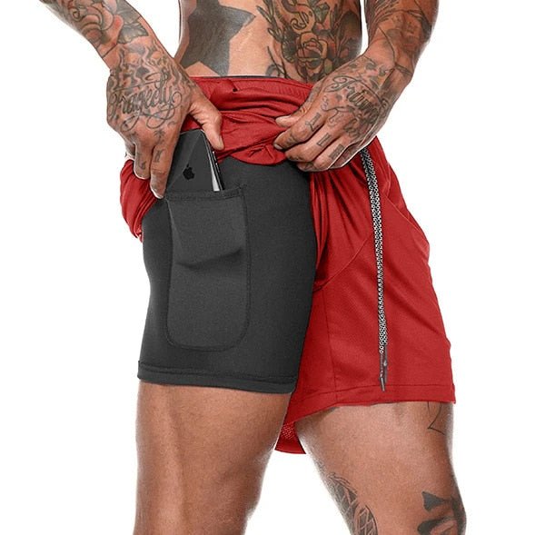 best 2022 Sport Shorts Men Sportswear Double-deck Running Shorts 2 In 1 Beach Bottoms Summer Gym Fitness Training Jogging Short Pants 0 shop online at M2K Trends for