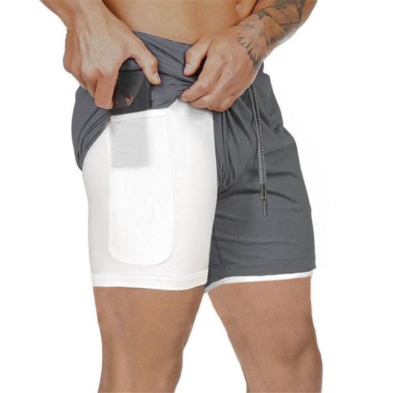best 2022 Sport Shorts Men Sportswear Double-deck Running Shorts 2 In 1 Beach Bottoms Summer Gym Fitness Training Jogging Short Pants 0 shop online at M2K Trends for