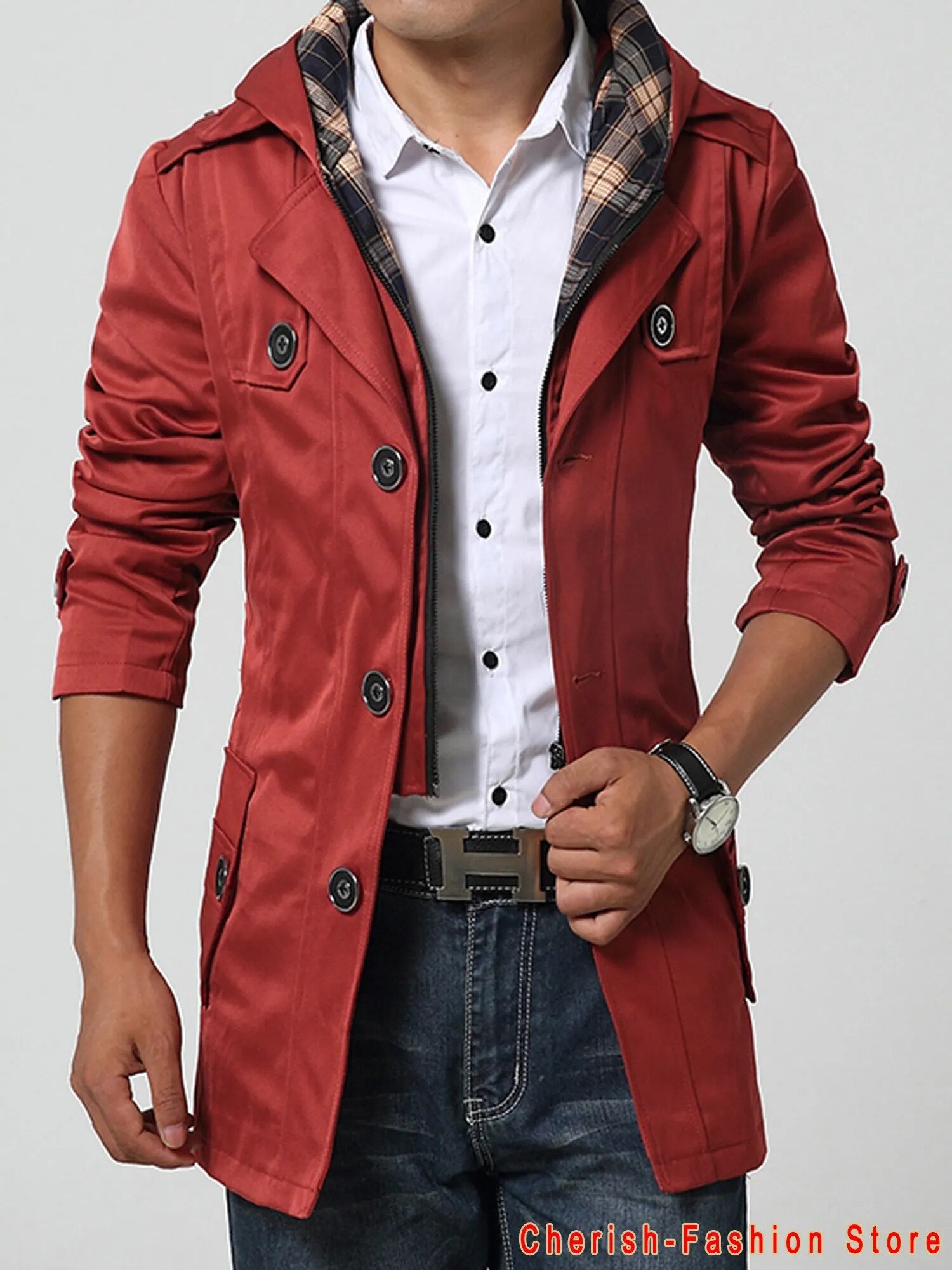 best 2023 Fashion outwear long coat men trench plus size 5XL male clothing slim fit black and khaki Free shipping Jackets shop online at M2K Trends for Cardigan Casual Mens Slim Sweatshirt Jacket