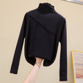 best 2023 Long Sleeve Thick T Shirt Women Winter Tops Turtleneck Warm T-Shirt Korean Cotton Tshirt Woman Tee Shirt Femme Pink Blue 0 shop online at M2K Trends for