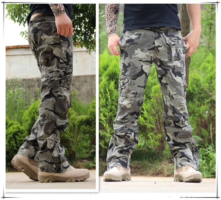 best 2023 Men's Cargo Pant Cotton Army Military Tactical Pant Men Vintage Camo Green Work Many Pocket Cotton Camouflage Black Trouser 0 shop online at M2K Trends for
