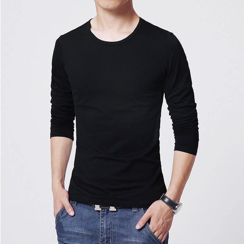 best 2023 MRMT Brand New Men's T-Shirts Long Sleeve Slim Men T-Shirt Young Man Pure Color Tops Tees Shirt O-Neck For Male Boys Tshirt 0 shop online at M2K Trends for