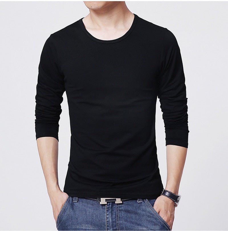 best 2023 MRMT Brand New Men's T-Shirts Long Sleeve Slim Men T-Shirt Young Man Pure Color Tops Tees Shirt O-Neck For Male Boys Tshirt 0 shop online at M2K Trends for