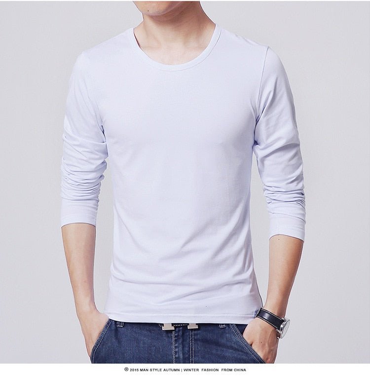 best 2023 MRMT Brand New Men's T-Shirts Long Sleeve Slim Men T-Shirt Young Man Pure Color Tops Tees Shirt O-Neck For Male Boys Tshirt 0 shop online at M2K Trends for