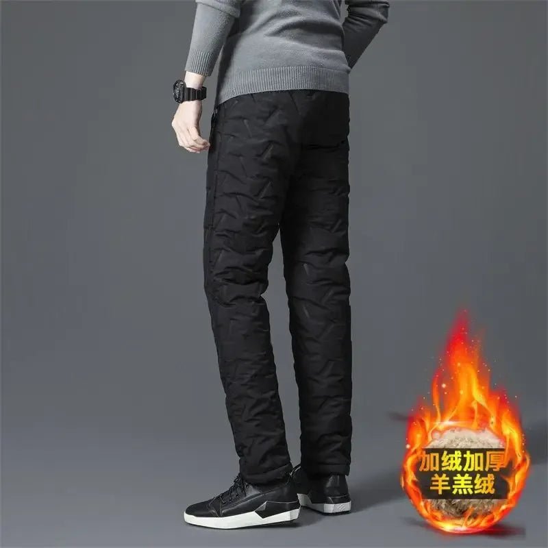 best 2023 Winter Lambswool Warm Pants Thicken Men Loose Jogger Fleece Pants Casual Long Track Windproof Waterproof Thermal Trousers shop online at M2K Trends for