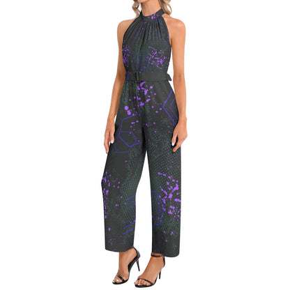 best 2024 Halter Neck Buckle Belted Jumpsuit Jumpsuit shop online at M2K Trends for jumpsuit for women