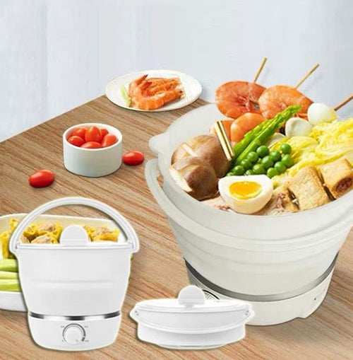 best 2024 Portable Travel Folding Electric Cooker Multifunctional Electric Hot Pot Food Grade Silicone Dormitory Mini Electric Cooker cooker shop online at M2K Trends for smart