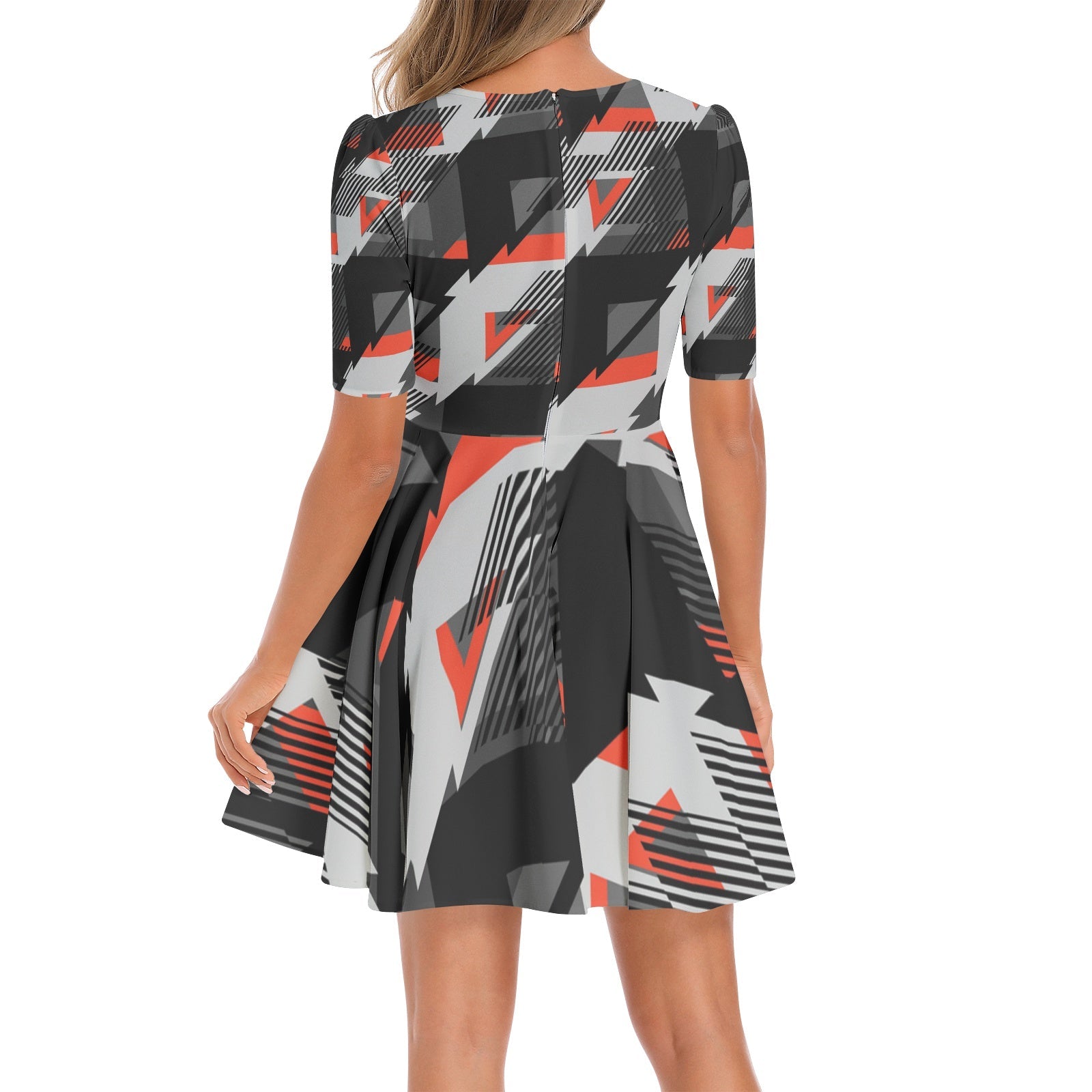 best 2024 Short Sleeve Ruched Bust Flared Hem Dress Dress shop online at M2K Trends for Women