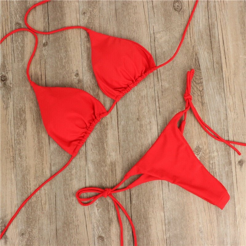 best 2pcs Sexy Women Summer Swimwear Bikini Set Bra Tie Side G-String Thong Beach e Suit Swimsuit Bathing Suit Swimming Suit 0 shop online at M2K Trends for