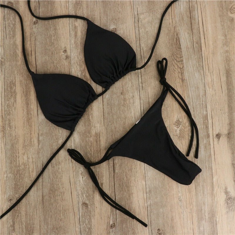 best 2pcs Sexy Women Summer Swimwear Bikini Set Bra Tie Side G-String Thong Beach e Suit Swimsuit Bathing Suit Swimming Suit 0 shop online at M2K Trends for