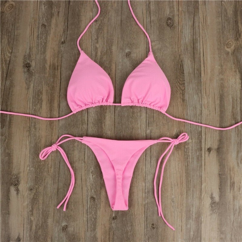 best 2pcs Sexy Women Summer Swimwear Bikini Set Bra Tie Side G-String Thong Beach e Suit Swimsuit Bathing Suit Swimming Suit 0 shop online at M2K Trends for