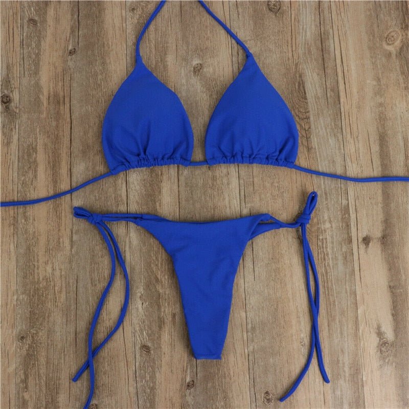 best 2pcs Sexy Women Summer Swimwear Bikini Set Bra Tie Side G-String Thong Beach e Suit Swimsuit Bathing Suit Swimming Suit 0 shop online at M2K Trends for