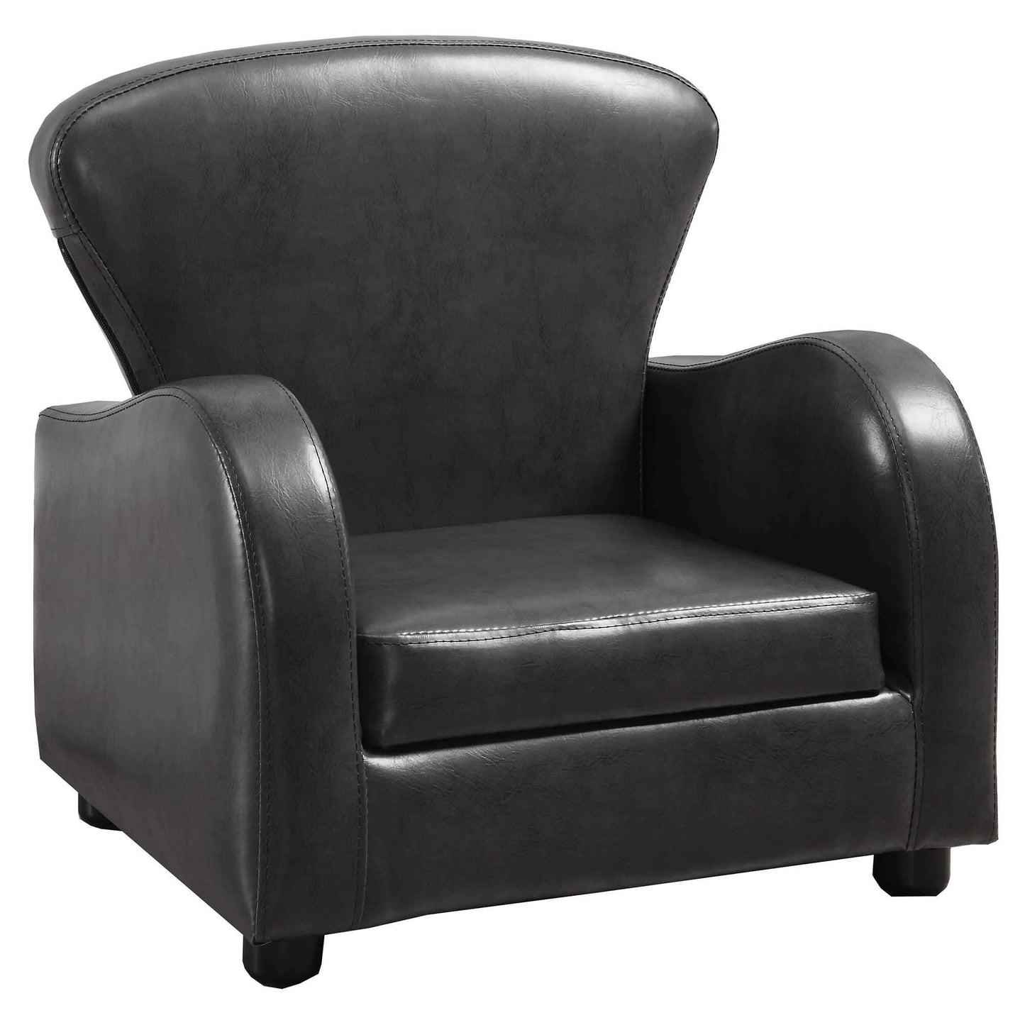 best 20" Charcoal Grey Leather Look and Solid Wood Foam Chair Furniture shop online at M2K Trends for furniture