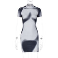 best 3D Body Print Bodycon Mini Dress Night Club Outfit Tight Short Summer Dress Women 2023 Trendy Y2K Two Piece Dress Sets 0 shop online at M2K Trends for