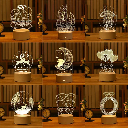 best 3D Lamp Acrylic LED Night Lights Christmas Party Decoration Night Lighting shop online at M2K Trends for Night Lights