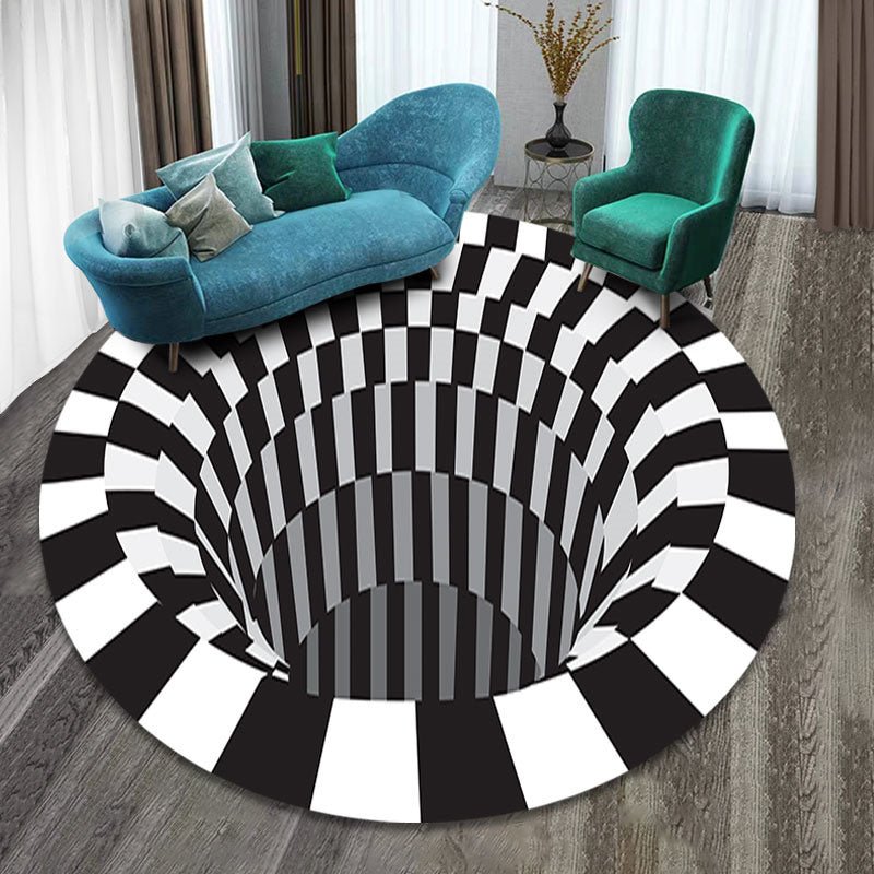 best 3D Vortex Carpet Black White Grid Bottomless Hole Illusion Rug Living Room Bedroom Anti-Slip Floor Mats Home Fashion Carpet Rugs Sets shop online at M2K Trends for