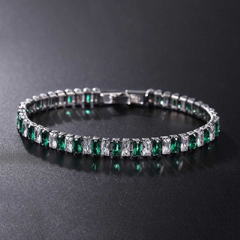 best 4mm Cubic Zirconia Green Tennis Bracelet Chain Bracelets For Women Men Gold Silver Color Hand Chain CZ Chain Homme Jewelry 0 shop online at M2K Trends for