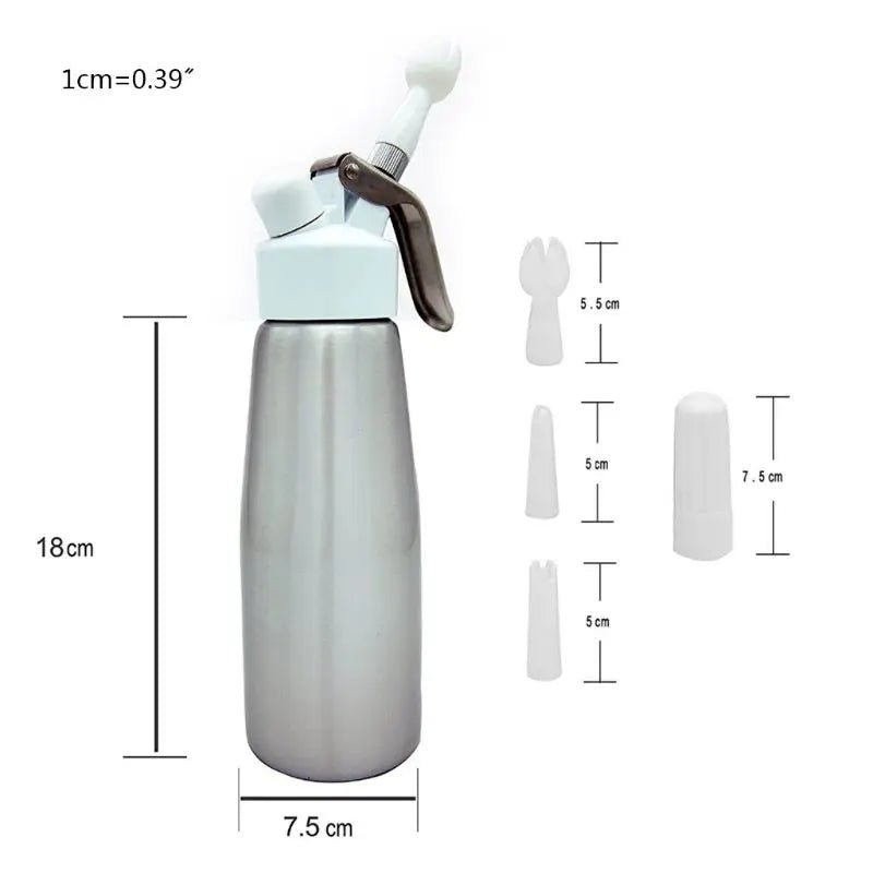 best 500ml Aluminum Alloy Whipped Cream Dispenser Home Kitchen Whip Cream Dispensers with Three Different Decorating Nozzles Alloy Whipped Cream Dispenser shop online at M2K Trends for