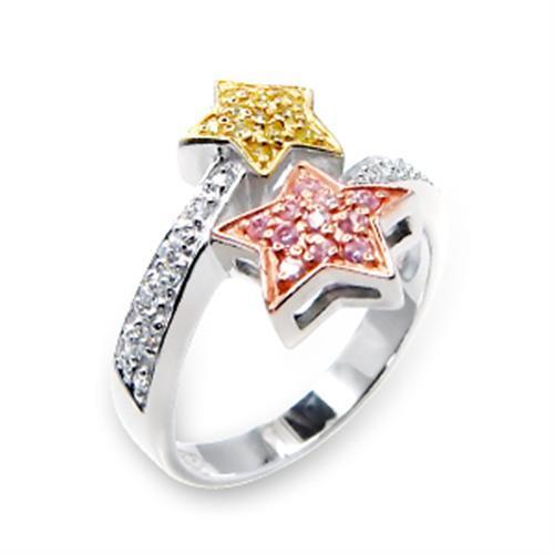 best 6X215 Tricolor 925 Sterling Silver Ring with AAA Rings shop online at M2K Trends for 925 Sterling Silver
