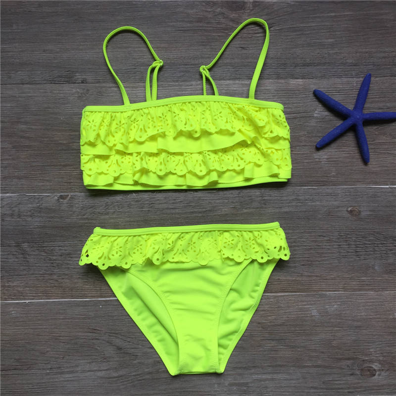 best 7-16years Children Swimwear Falbala Girls Swimwear Baby Kids Biquini Infantil Swimsuit Bikini Girl 2022 New Summer Bathing Suit 0 shop online at M2K Trends for