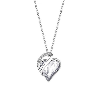 best 925 Sliver Heart Shaped Geometric Necklace Jewelry Women's Clavicle Chain Valentine's Day Gift Accessories shop online at M2K Trends for Geometric Necklace Jewelry Women's