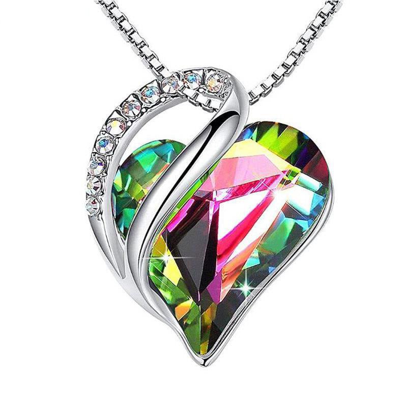best 925 Sliver Heart Shaped Geometric Necklace Jewelry Women's Clavicle Chain Valentine's Day Gift Accessories shop online at M2K Trends for Geometric Necklace Jewelry Women's