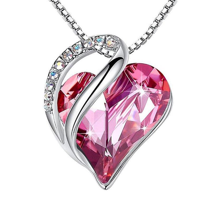 best 925 Sliver Heart Shaped Geometric Necklace Jewelry Women's Clavicle Chain Valentine's Day Gift Accessories shop online at M2K Trends for Geometric Necklace Jewelry Women's