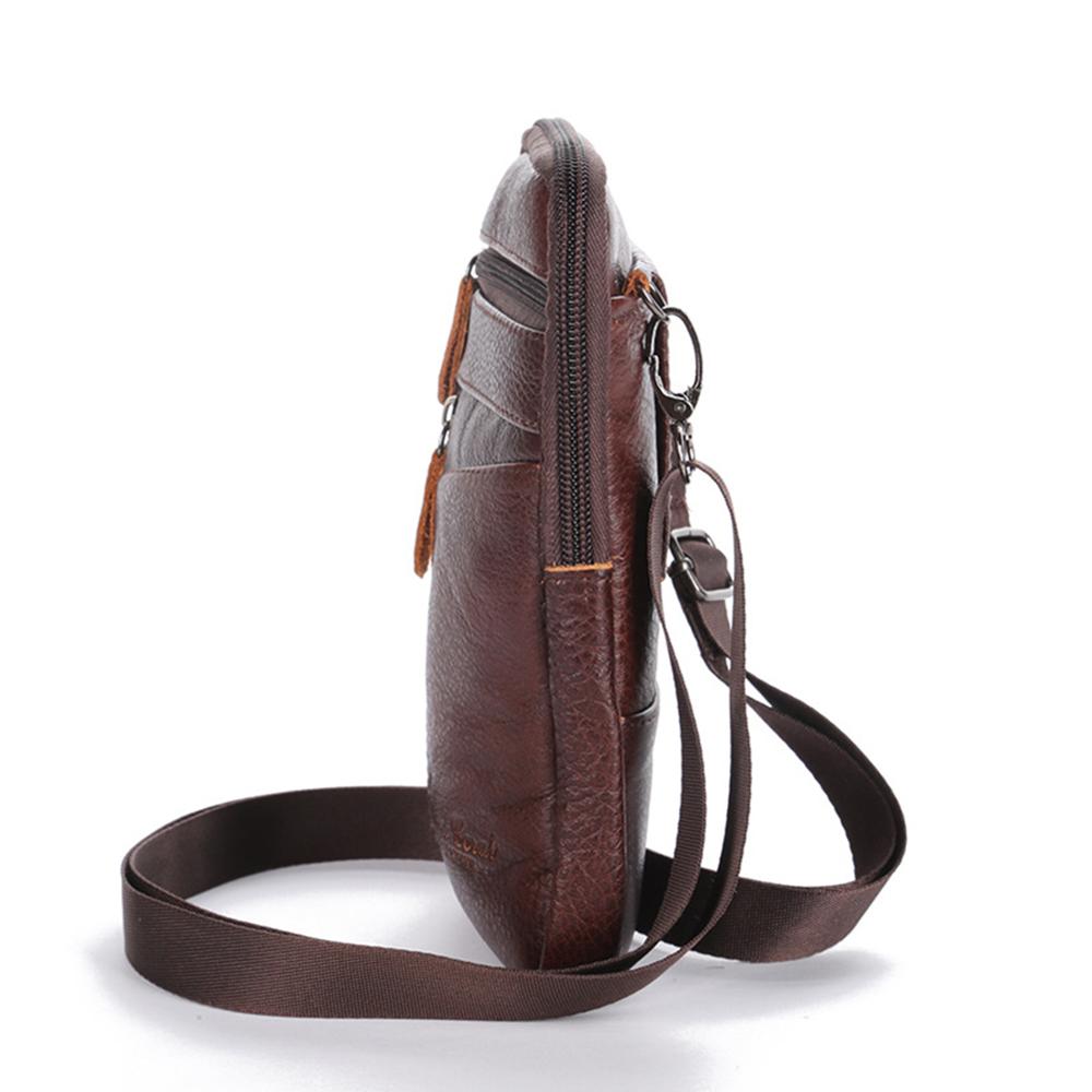 Men's Genuine Leather Waist Packs Phone Pouch Bags Waist Bag Male Small Chest Shoulder Belt Bag 2021 Designer Crossbody Bags