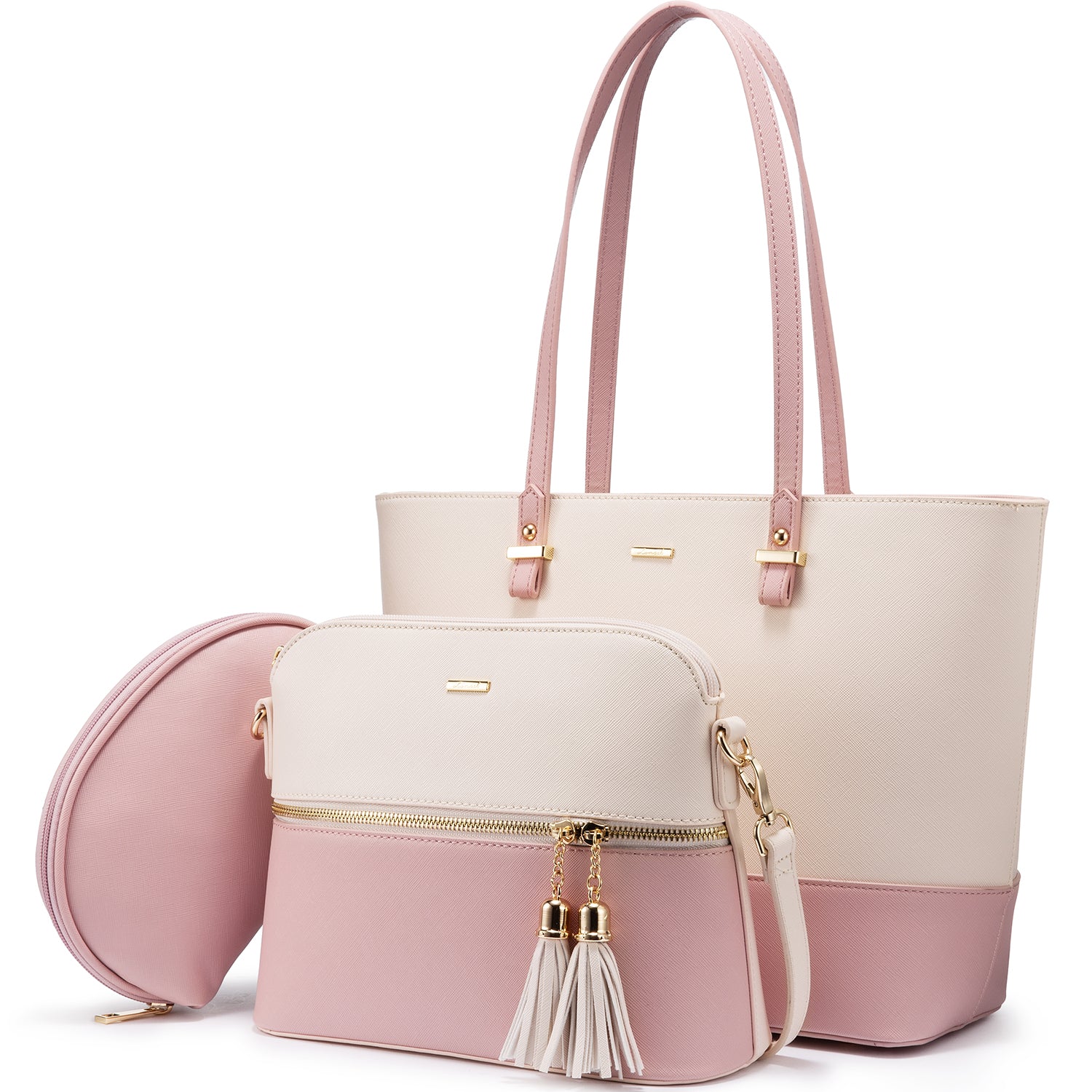 best LOVEVOOK 2022 Brand Designer PU Leather Ladies Shoulder Hand bag 3 pcs Luxury Purse and Handbags Set Large Cute Women Tote Bags shop online at M2K Trends for