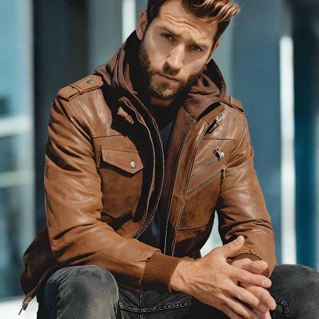 best FLAVOR Men's Real Leather Jacket Men Motorcycle Removable Hood winter coat Men Warm Genuine Leather Jackets winter jacket shop online at M2K Trends for