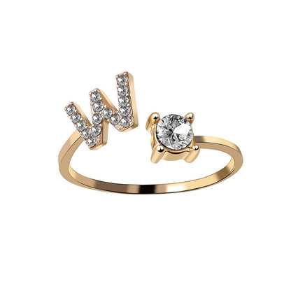 best A-Z Letter Adjustable Opening Rings For Women Couple Alphabet Name Men Initials Ring Men Wedding Finger Jewelry anillos mujer Jewelry & Watches shop online at M2K Trends for Fashion Jewelry