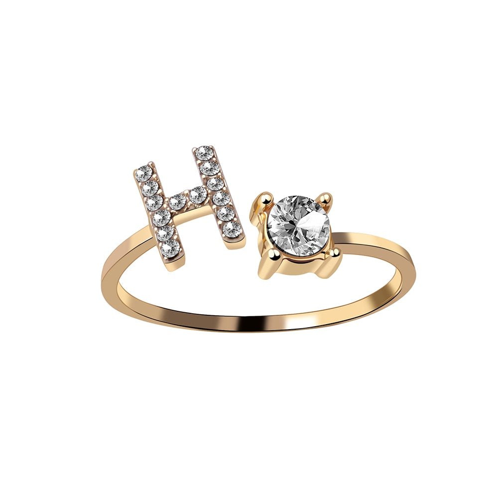 best A-Z Letter Adjustable Opening Rings For Women Couple Alphabet Name Men Initials Ring Men Wedding Finger Jewelry anillos mujer Jewelry & Watches shop online at M2K Trends for Fashion Jewelry