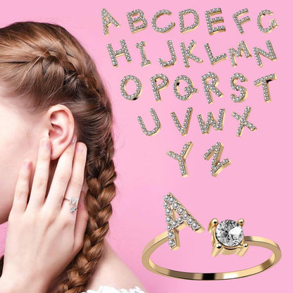 best A-Z Letter Adjustable Opening Rings For Women Couple Alphabet Name Men Initials Ring Men Wedding Finger Jewelry anillos mujer Jewelry & Watches shop online at M2K Trends for Fashion Jewelry