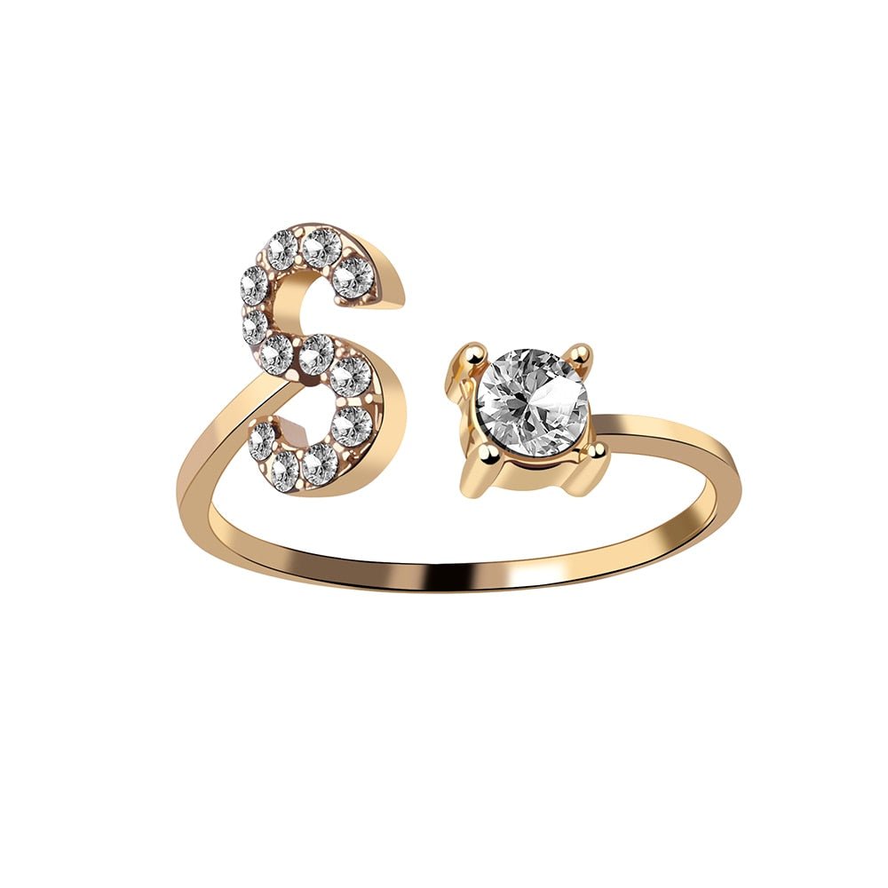 best A-Z Letter Adjustable Opening Rings For Women Couple Alphabet Name Men Initials Ring Men Wedding Finger Jewelry anillos mujer Jewelry & Watches shop online at M2K Trends for Fashion Jewelry