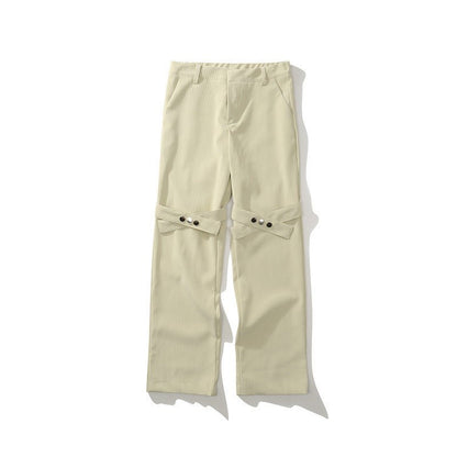 best ActionHip-hop Button Straps Striped Casual Ins Drape Trousers 0 shop online at M2K Trends for