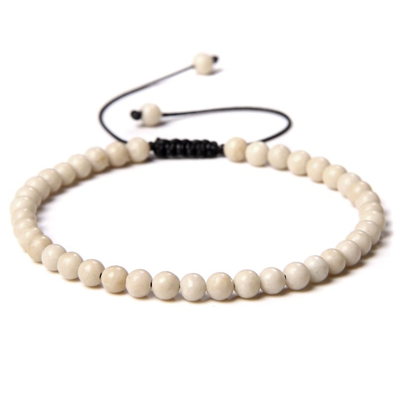 best Adjustable 4MM Stone Beads Bracelet For Women Natural Agates Bangles Onyx Lapis Lazuli Woven Bracelet For New Year Gift Jewelry 0 shop online at M2K Trends for