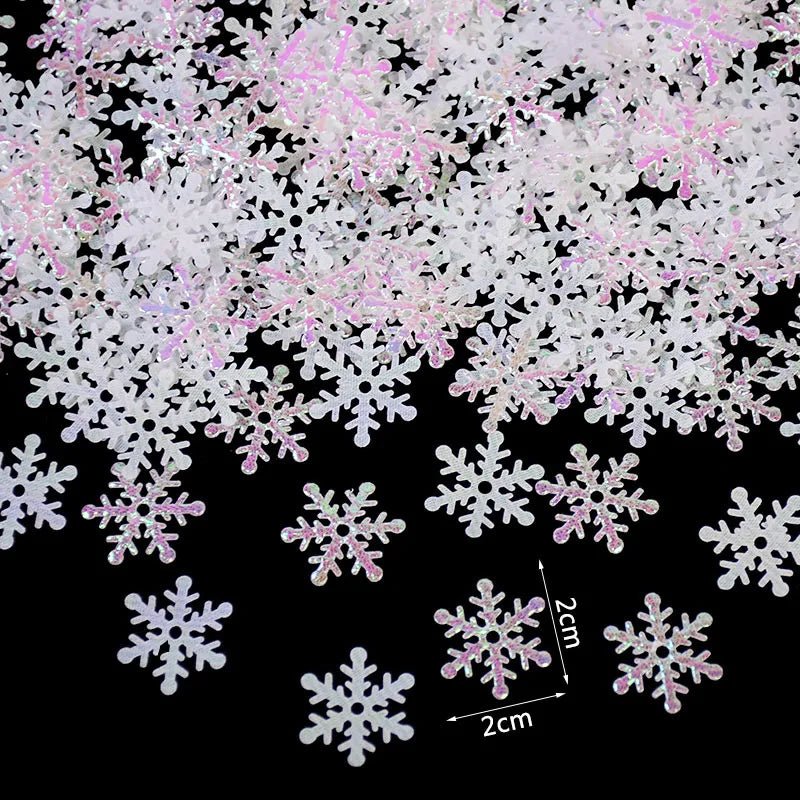 best affordable 270pcs 2cm Gold Silver Snowflake Confetti Christmas Decoration For Home Artificial Snow Xmas New Year Party Decor Table Ornament shop online at M2K Trends for